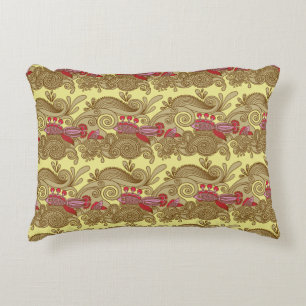 Pattern With Fish And Wave Decorative Pillow