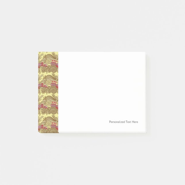 Pattern With Fish And Wave Post-it Notes (Front)