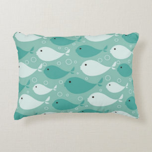 pattern with fish decorative pillow