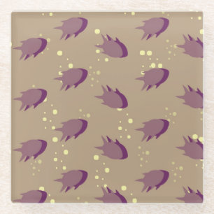 pattern with fish glass coaster