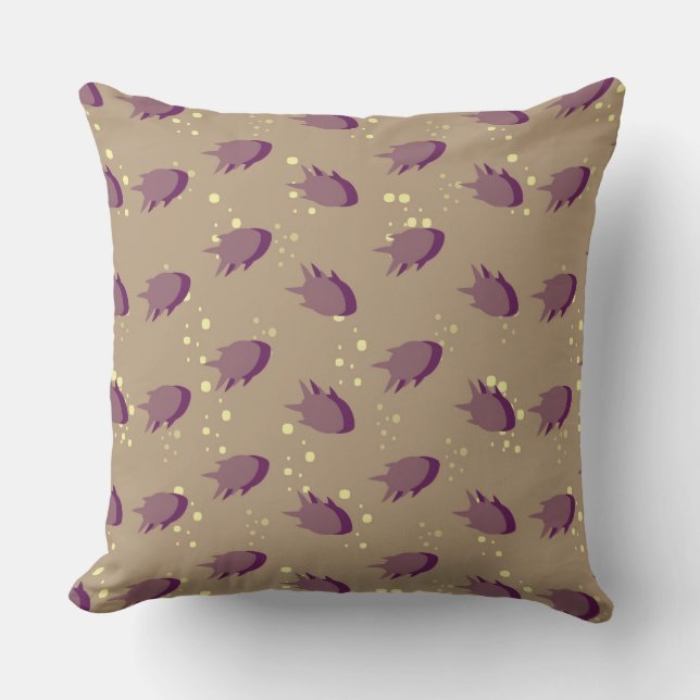 pattern with fish throw pillow (Front)