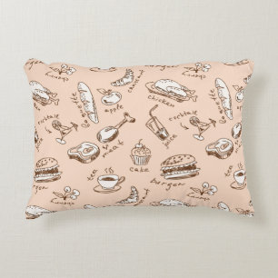 Pattern With Food Accent Pillow
