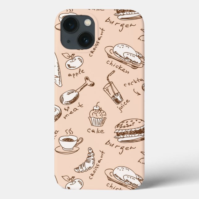 Pattern With Food Case-Mate iPhone Case (Back)