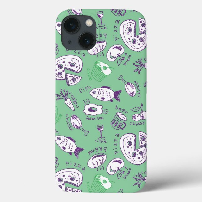 Pattern with Food Case-Mate iPhone Case (Back)