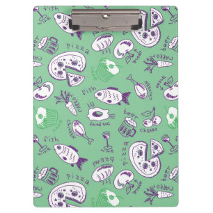 Pattern with Food Clipboard