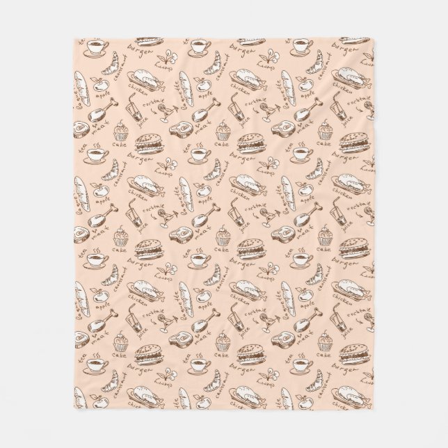 Pattern With Food Fleece Blanket (Front)