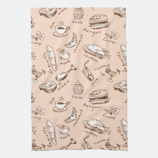 Pattern With Food Kitchen Towel (Vertical)