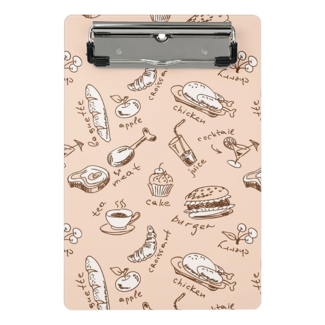 Pattern With Food Mini Clipboard (Front)