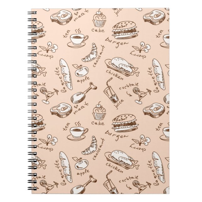 Pattern With Food Notebook (Front)