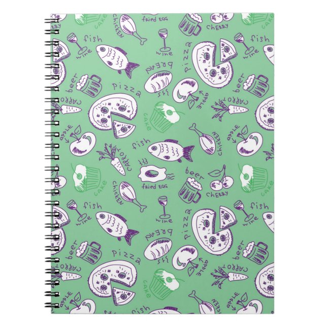 Pattern with Food Notebook (Front)