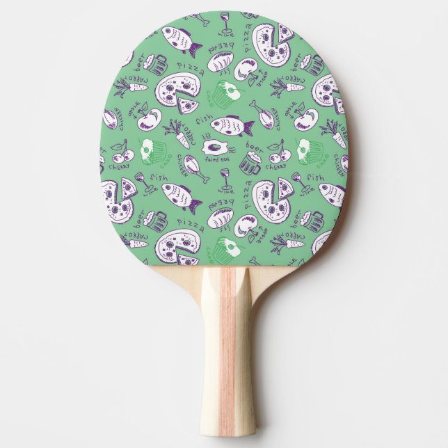 Pattern with Food Ping Pong Paddle (Front)