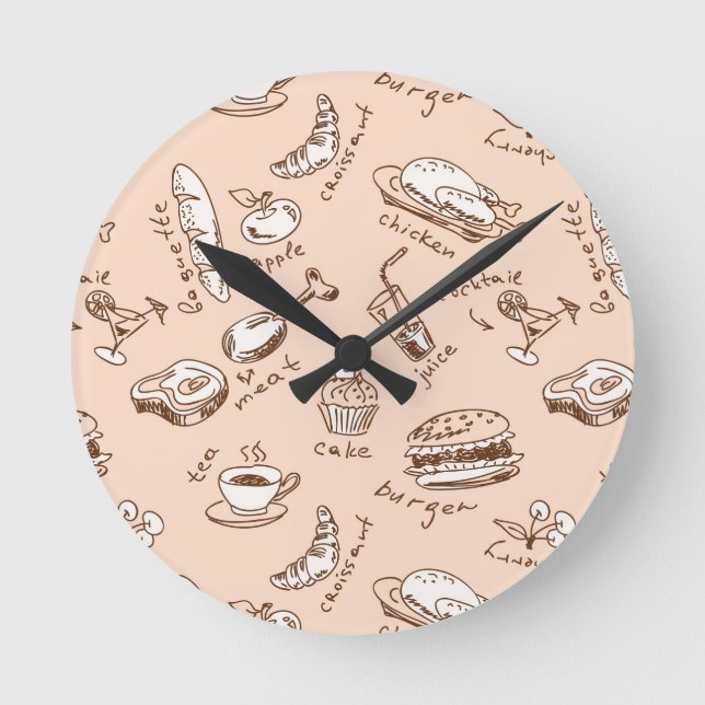 Pattern With Food Round Clock (Front)