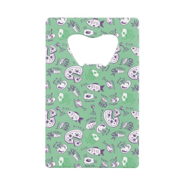 Pattern with Food Wallet Bottle Opener (Front)