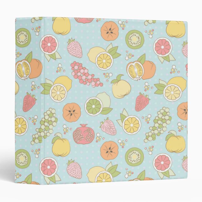 Pattern With Fruits And Berries Binder (Front/Spine)