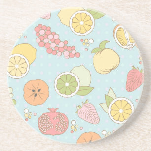 Pattern With Fruits And Berries Coaster