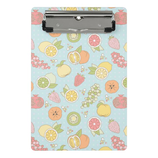 Pattern With Fruits And Berries Mini Clipboard (Front)