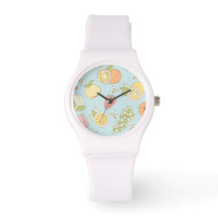 Pattern With Fruits And Berries Watch