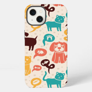 Pattern With Funny Cats And Dogs iPhone 13 Case