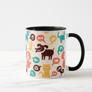 Pattern With Funny Cats And Dogs Mug