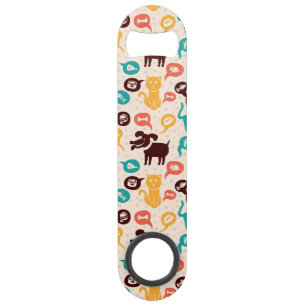 Pattern With Funny Cats And Dogs Speed Bottle Opener
