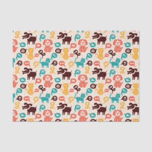 Pattern With Funny Cats And Dogs Tissue Paper