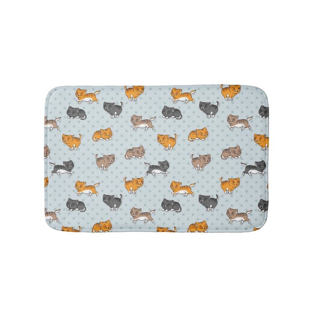 pattern with funny cats bath mat (Front)