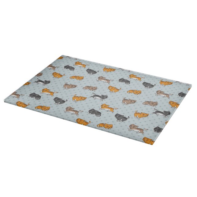 pattern with funny cats cutting board (Corner)