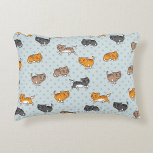 pattern with funny cats decorative pillow