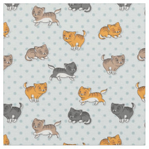 pattern with funny cats fabric
