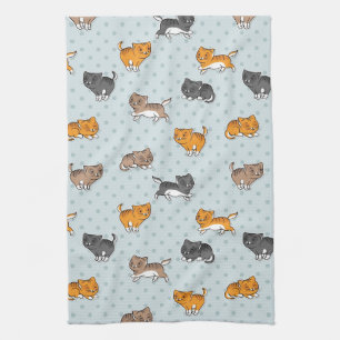 pattern with funny cats kitchen towel
