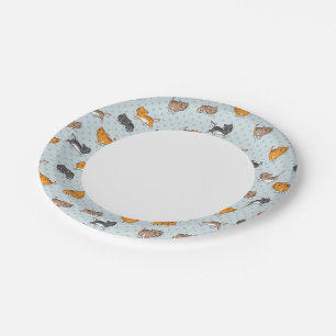 pattern with funny cats paper plate