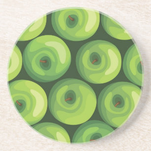 Pattern with Green Apples Coaster