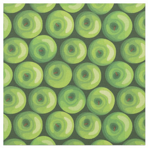 Pattern with Green Apples Fabric