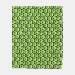 Pattern with Green Apples Fleece Blanket