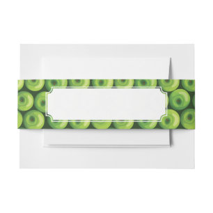 Pattern with Green Apples Invitation Belly Band