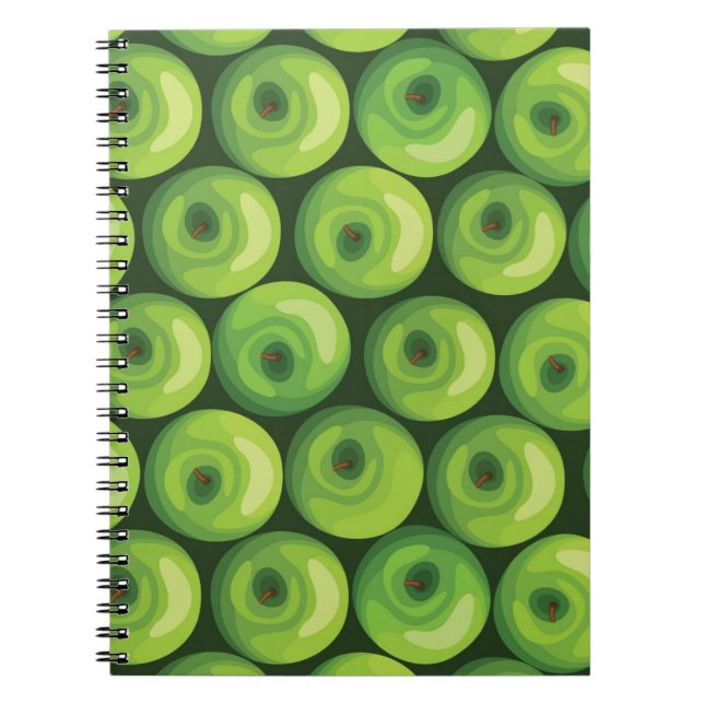 Pattern with Green Apples Notebook (Front)