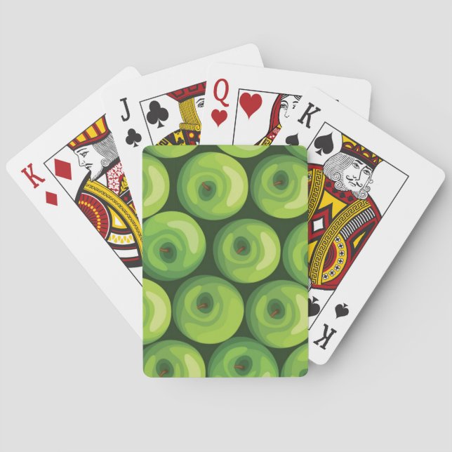 Pattern with Green Apples Playing Cards (Back)