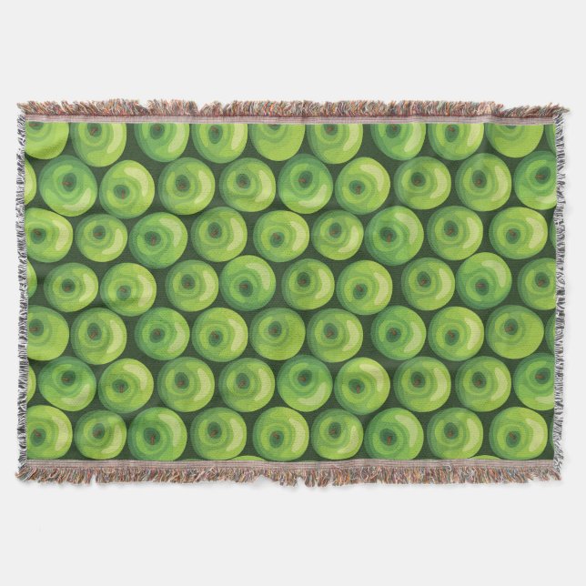 Pattern with Green Apples Throw Blanket (Front)