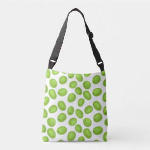 Pattern with  green olives crossbody bag