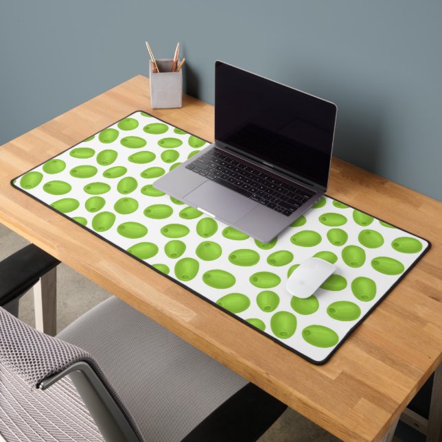 Pattern with  green olives desk mat (Office 2)