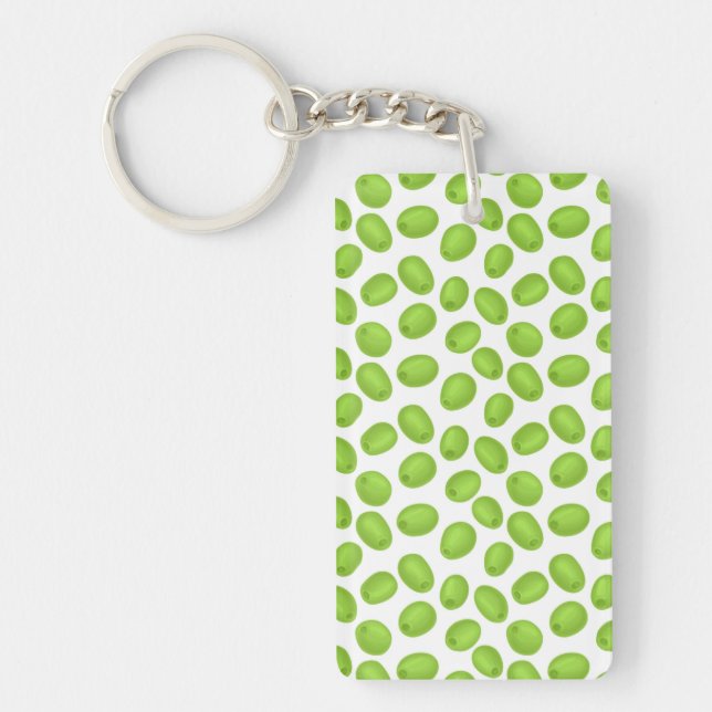 Pattern with  green olives keychain (Front)