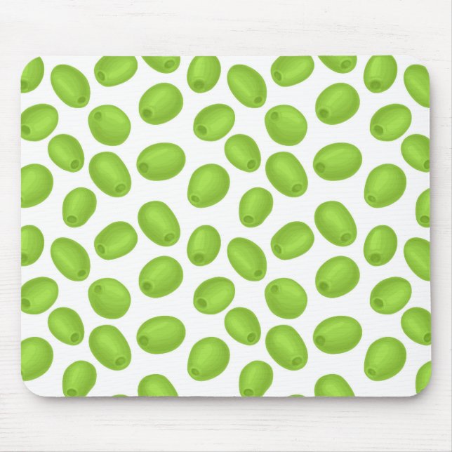 Pattern with  green olives mouse pad (Front)