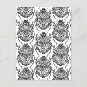 Pattern With Hand Doodle Postcard