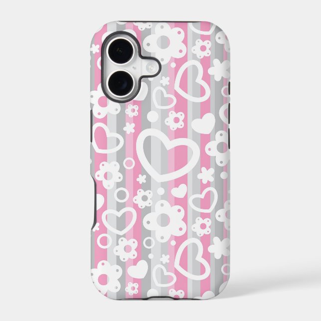 Pattern with Hearts and Flowers (Back)