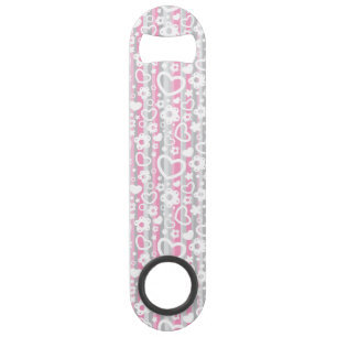 Pattern with Hearts and Flowers Bar Key