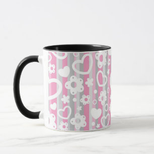 Pattern with Hearts and Flowers Mug
