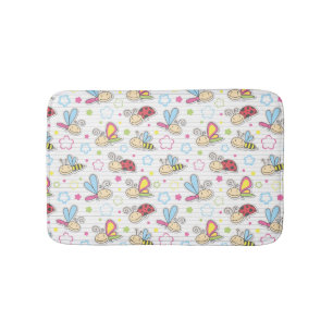 pattern with insects bath mat