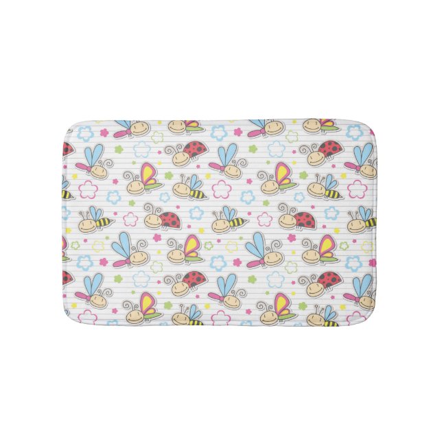 pattern with insects bath mat (Front)