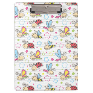 pattern with insects clipboard