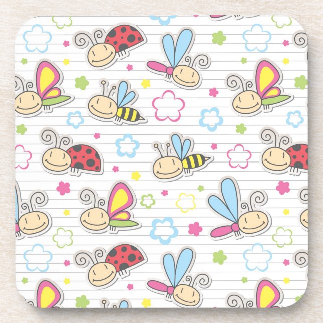 pattern with insects coaster (Front)